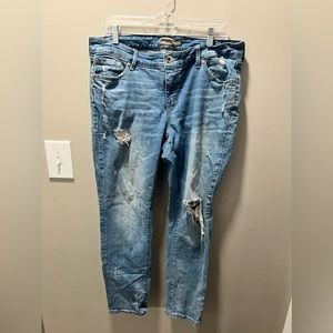 Torrid Size 12 R Vintage Stretch Distressed Boyfriend Straight Jeans